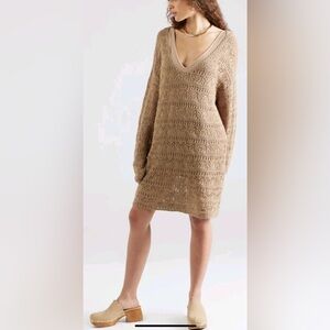 NWT IRO Lizami Crochet Mini-Dress in Cappucino - oversized small - $355 MSRP